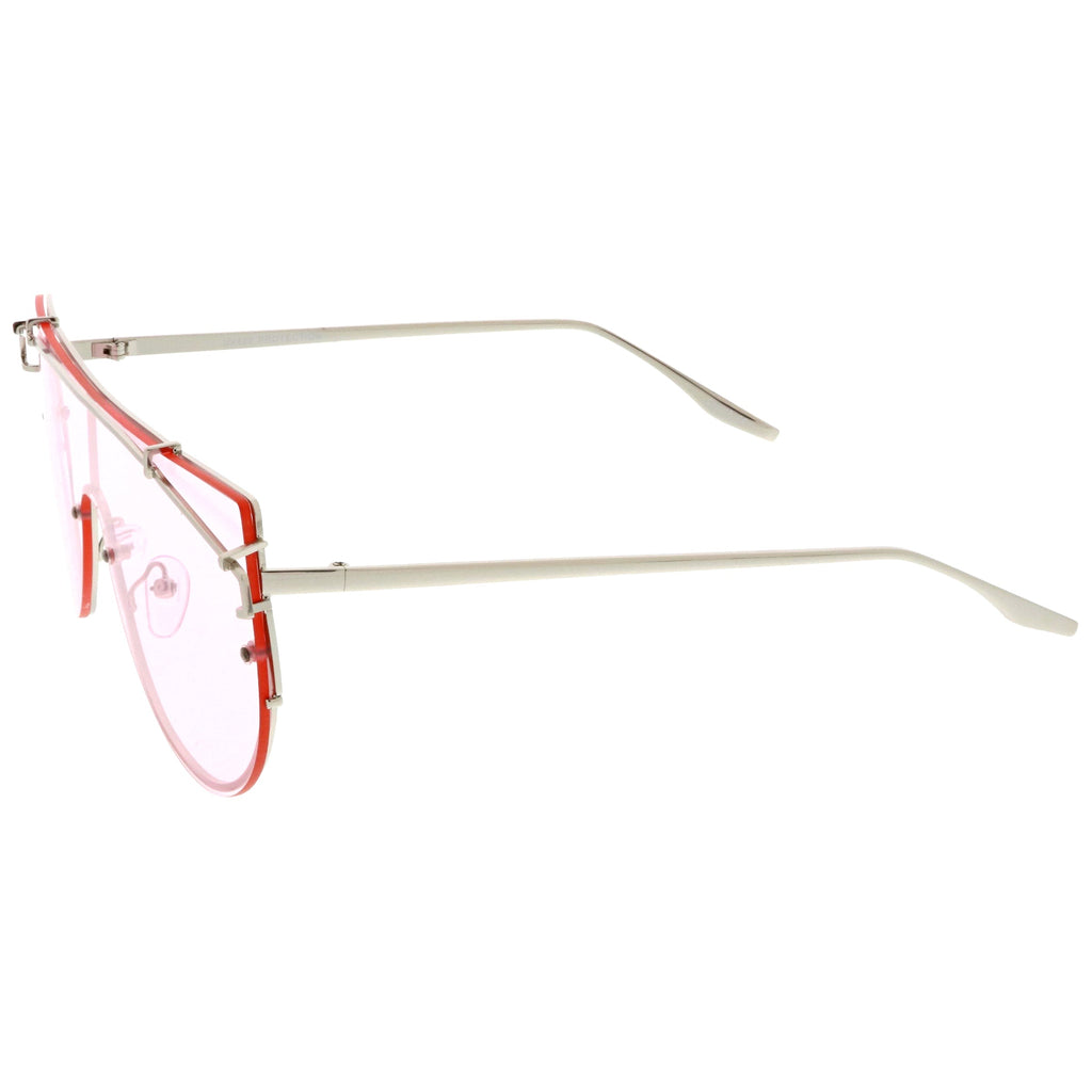 Retro Modern Flat Top Shield Sunglasses A908
