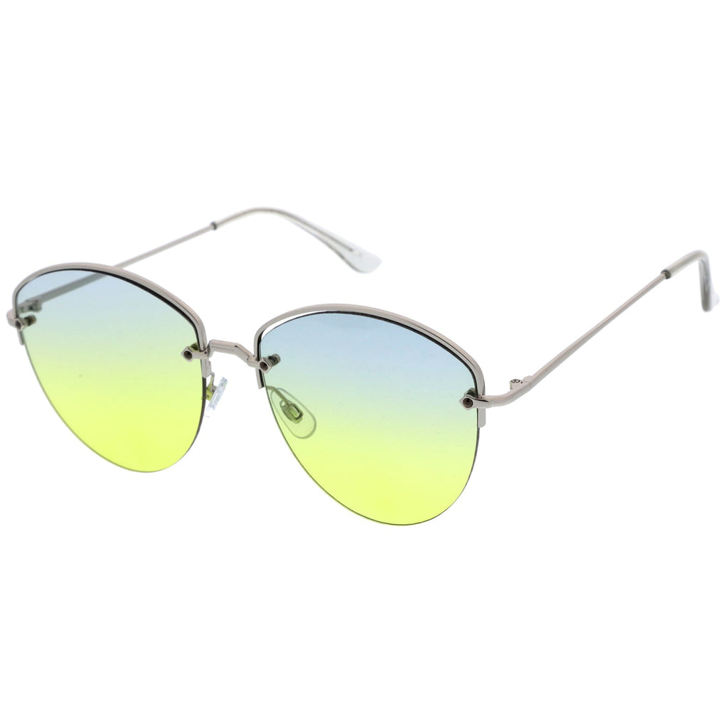 Women's Half Frame Gradient Lens Sunglasses A928
