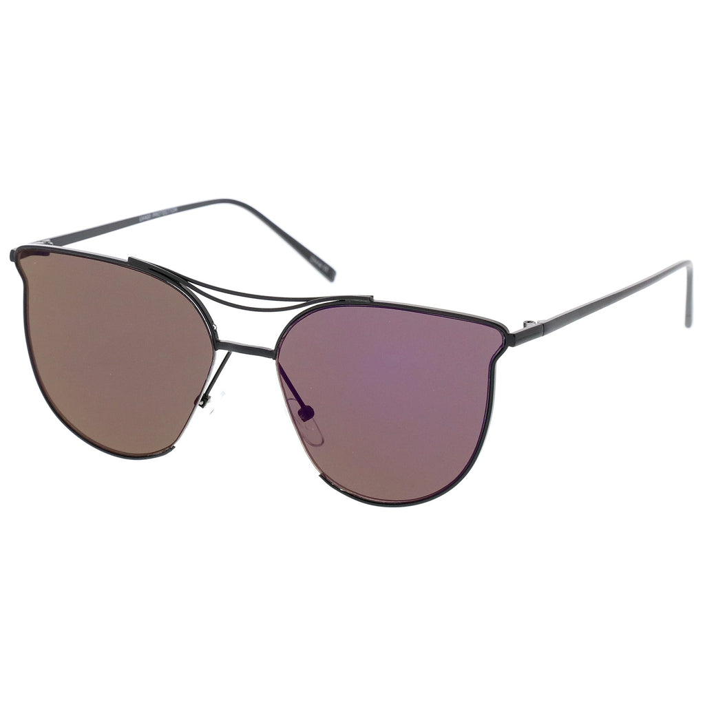 Retro Modern Mirrored Flat Lens Aviator Sunglasses A933