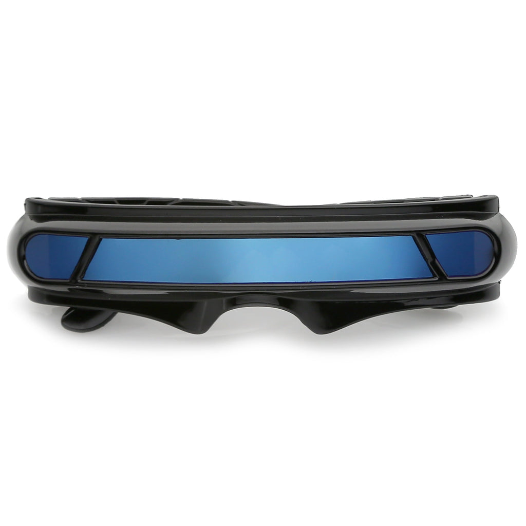 Futuristic Mono Cyclops Mirrored Lens Wrap Shield Sunglasses C024