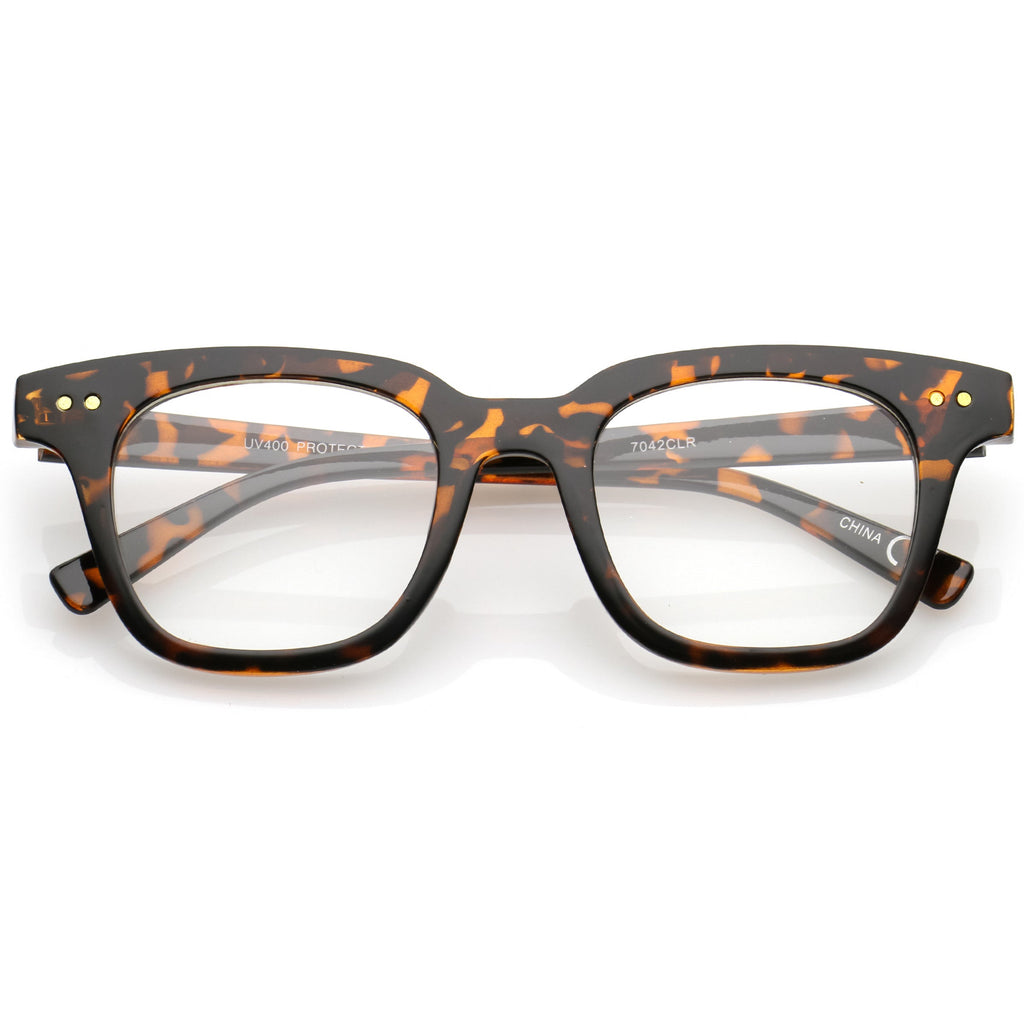 Everyday Modern Square Horn Rimmed Blue Light Blocking Clear Lens Glasses C070
