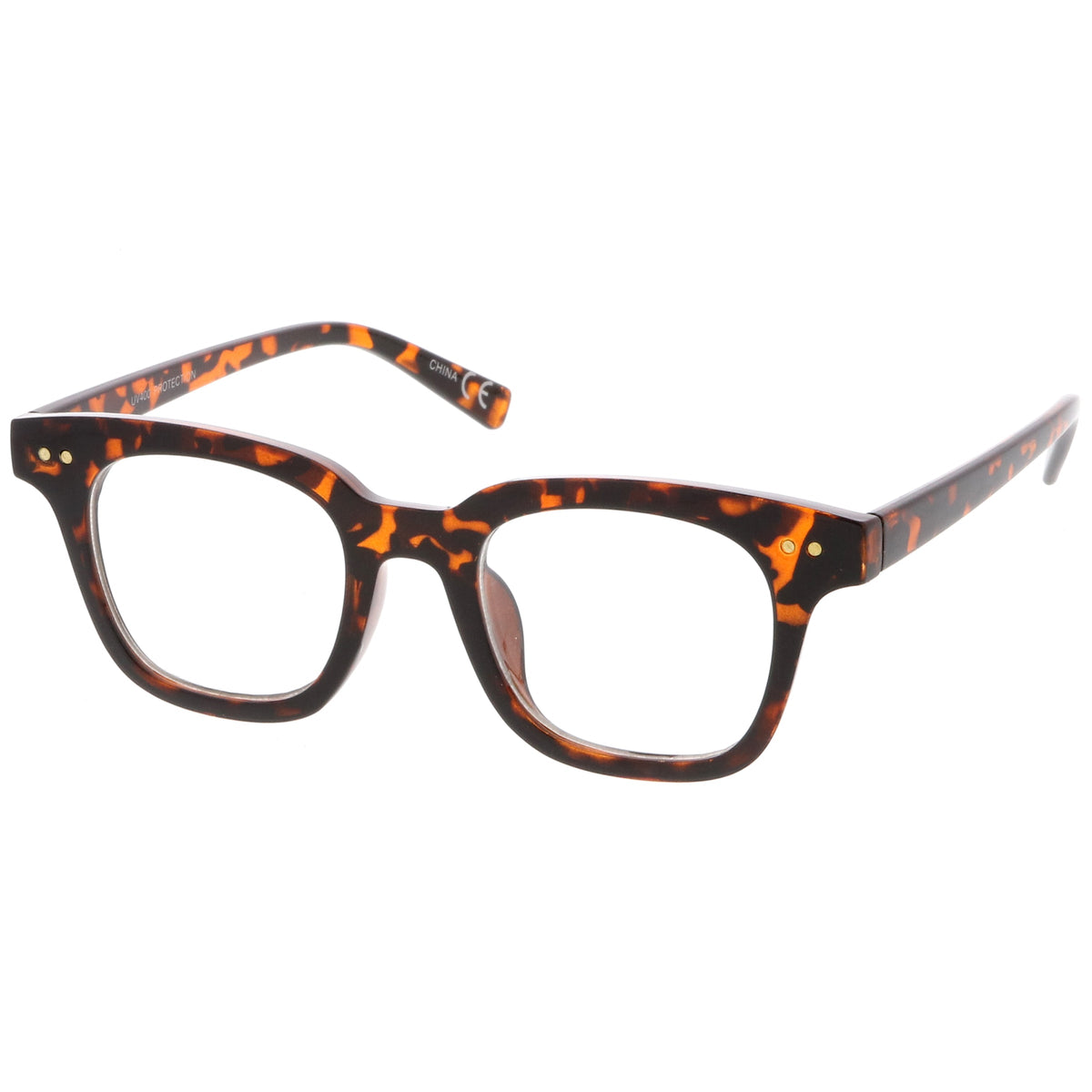 Everyday Modern Square Horn Rimmed Blue Light Blocking Clear Lens Glasses C070