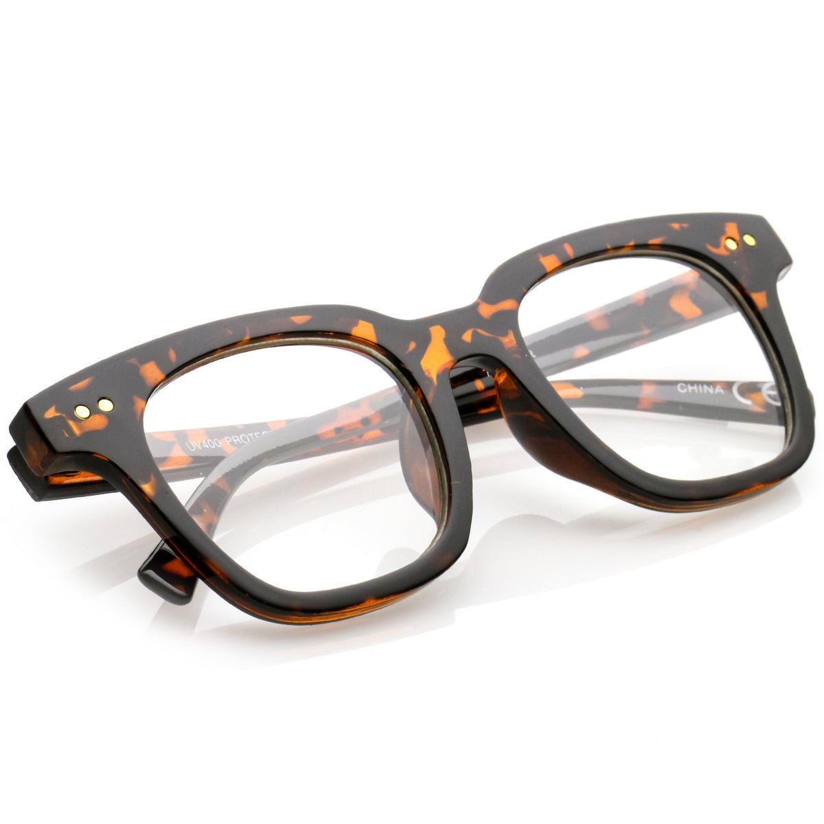 Everyday Modern Square Horn Rimmed Blue Light Blocking Clear Lens Glasses C070