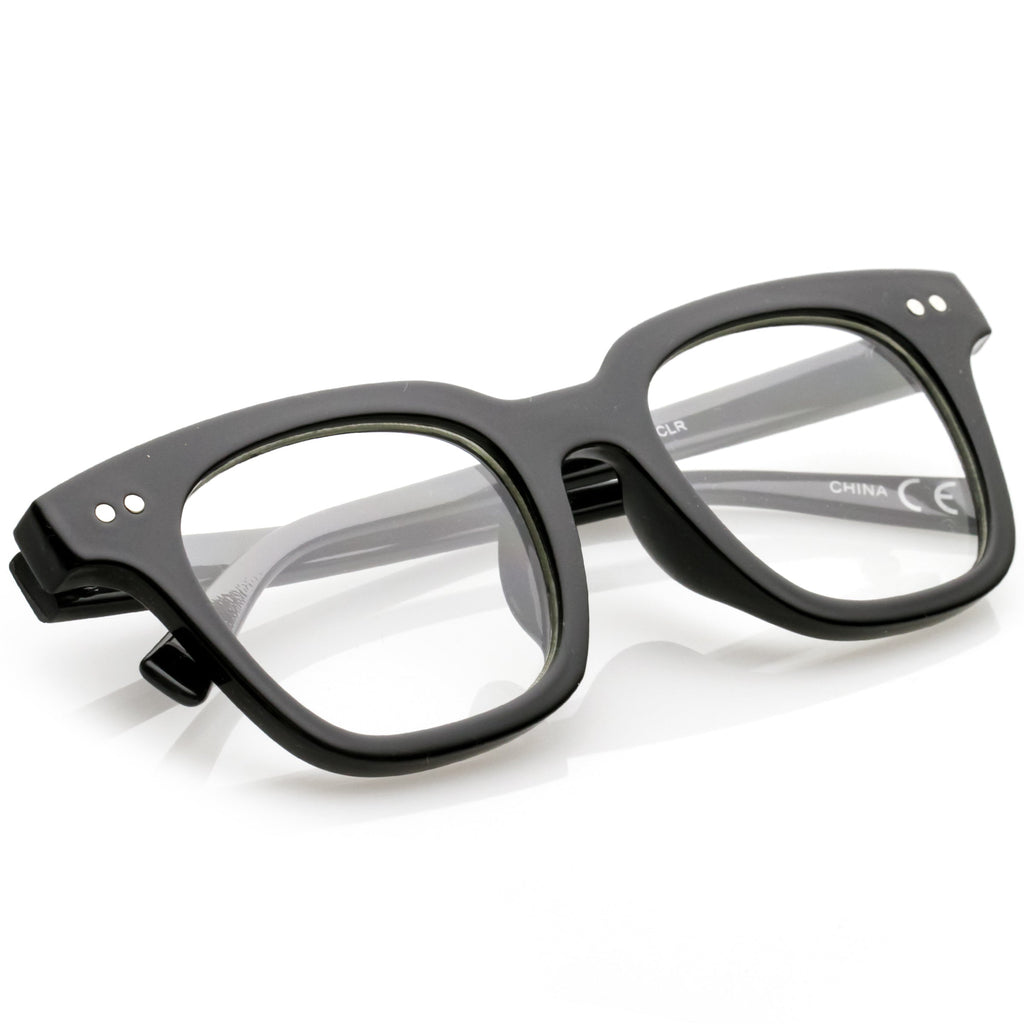 Everyday Modern Square Horn Rimmed Blue Light Blocking Clear Lens Glasses C070