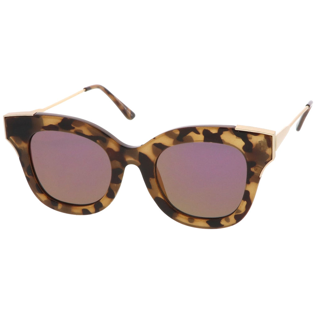 Retro Modern Bold Flat Lens Cat Eye Sunglasses C072