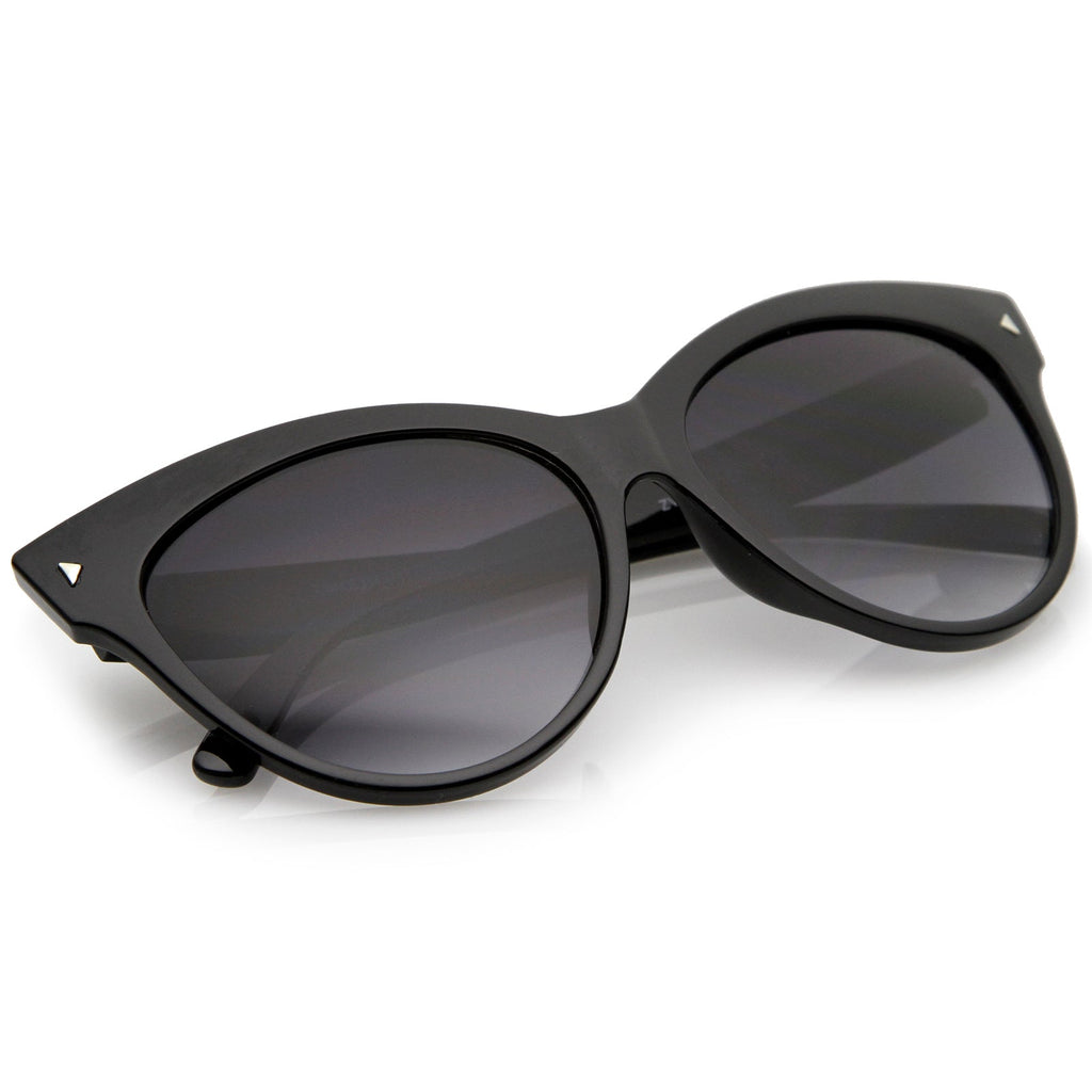 High Pointed Tip Inset Frame Oversize Cat Eye Sunglasses 8462