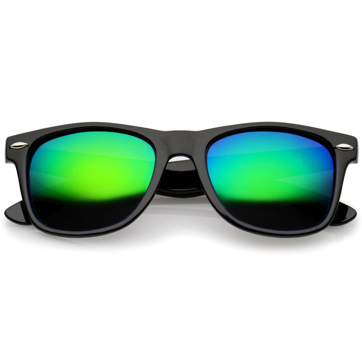 Retro Lifestyle Polarized Mirrored Lens Square Horn Rimmed Sunglasses C101