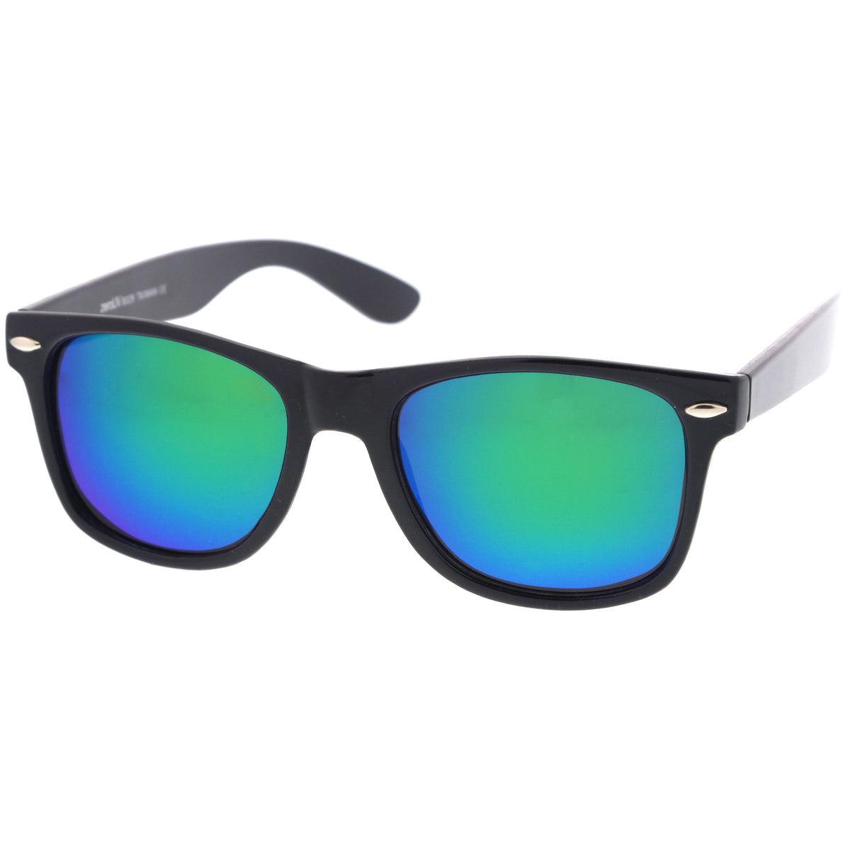 Retro Lifestyle Polarized Mirrored Lens Square Horn Rimmed Sunglasses C101