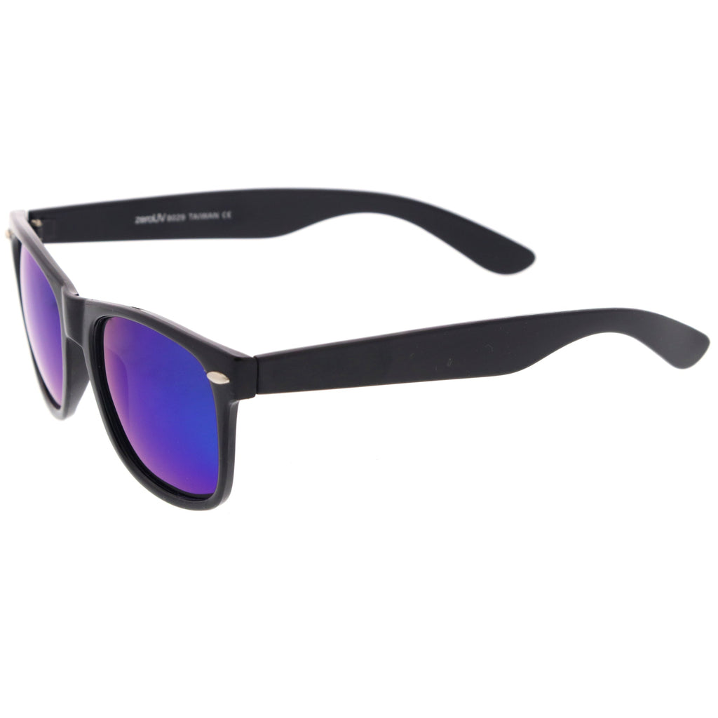 Retro Lifestyle Polarized Mirrored Lens Square Horn Rimmed Sunglasses C101