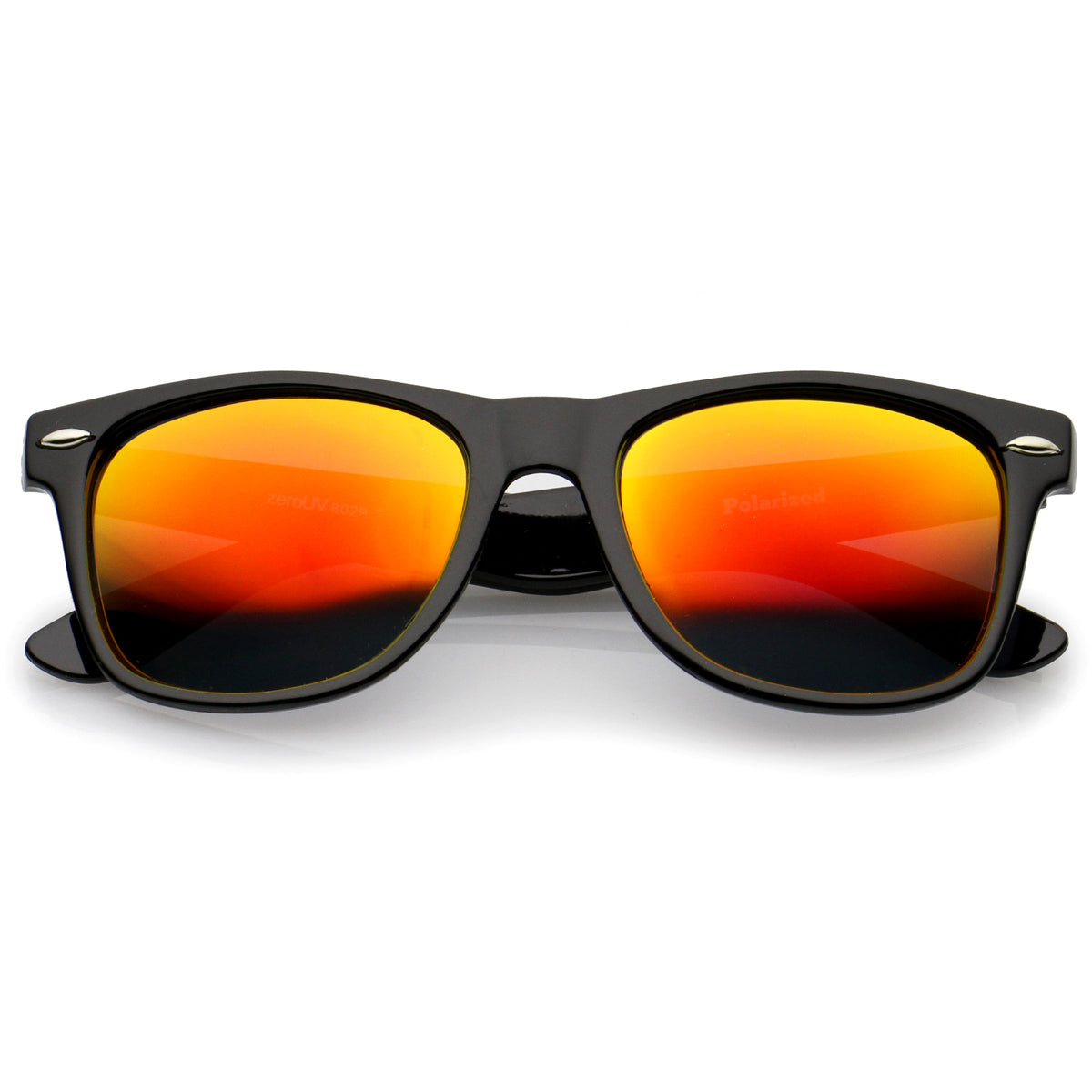 Retro Lifestyle Polarized Mirrored Lens Square Horn Rimmed Sunglasses C101