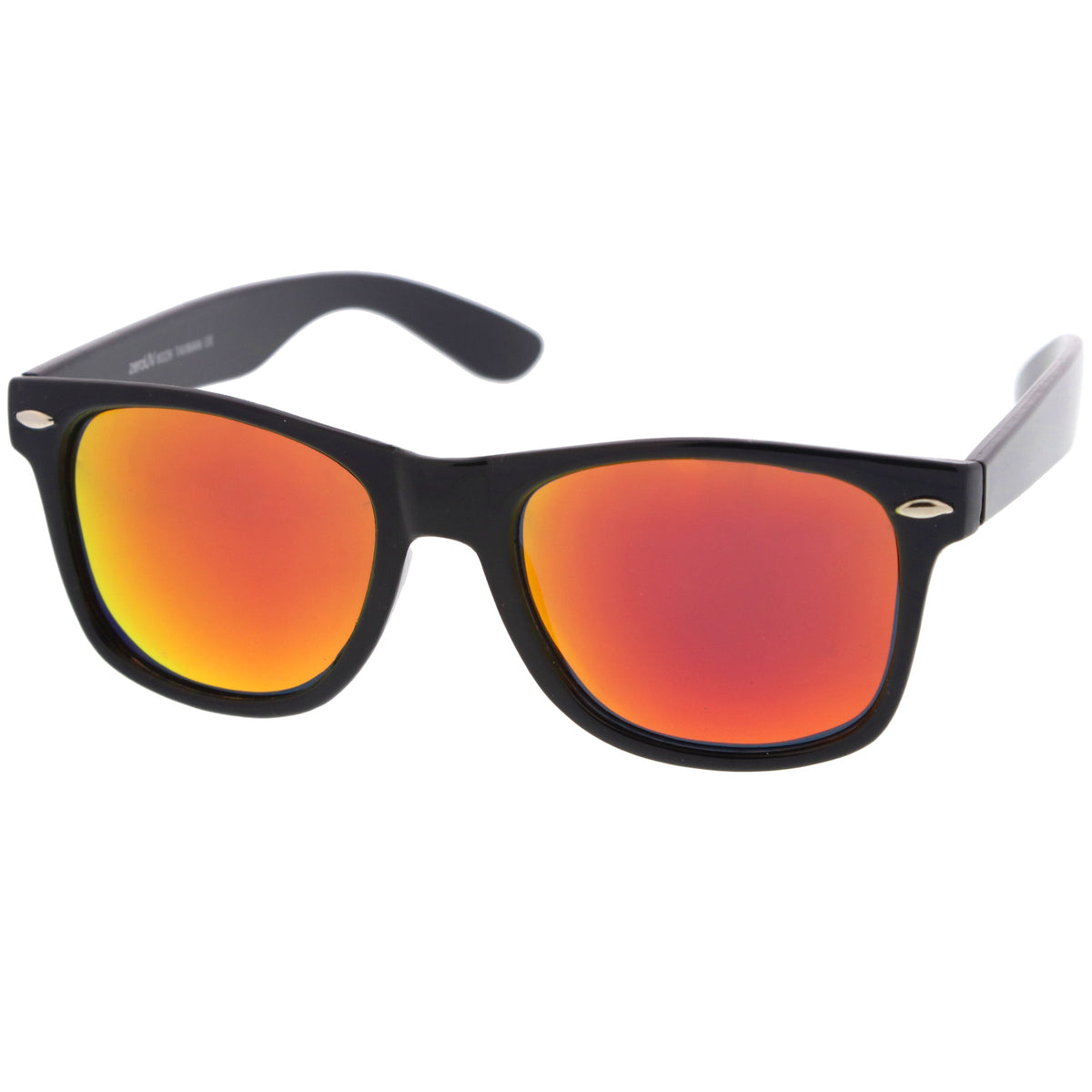 Retro Lifestyle Polarized Mirrored Lens Square Horn Rimmed Sunglasses C101