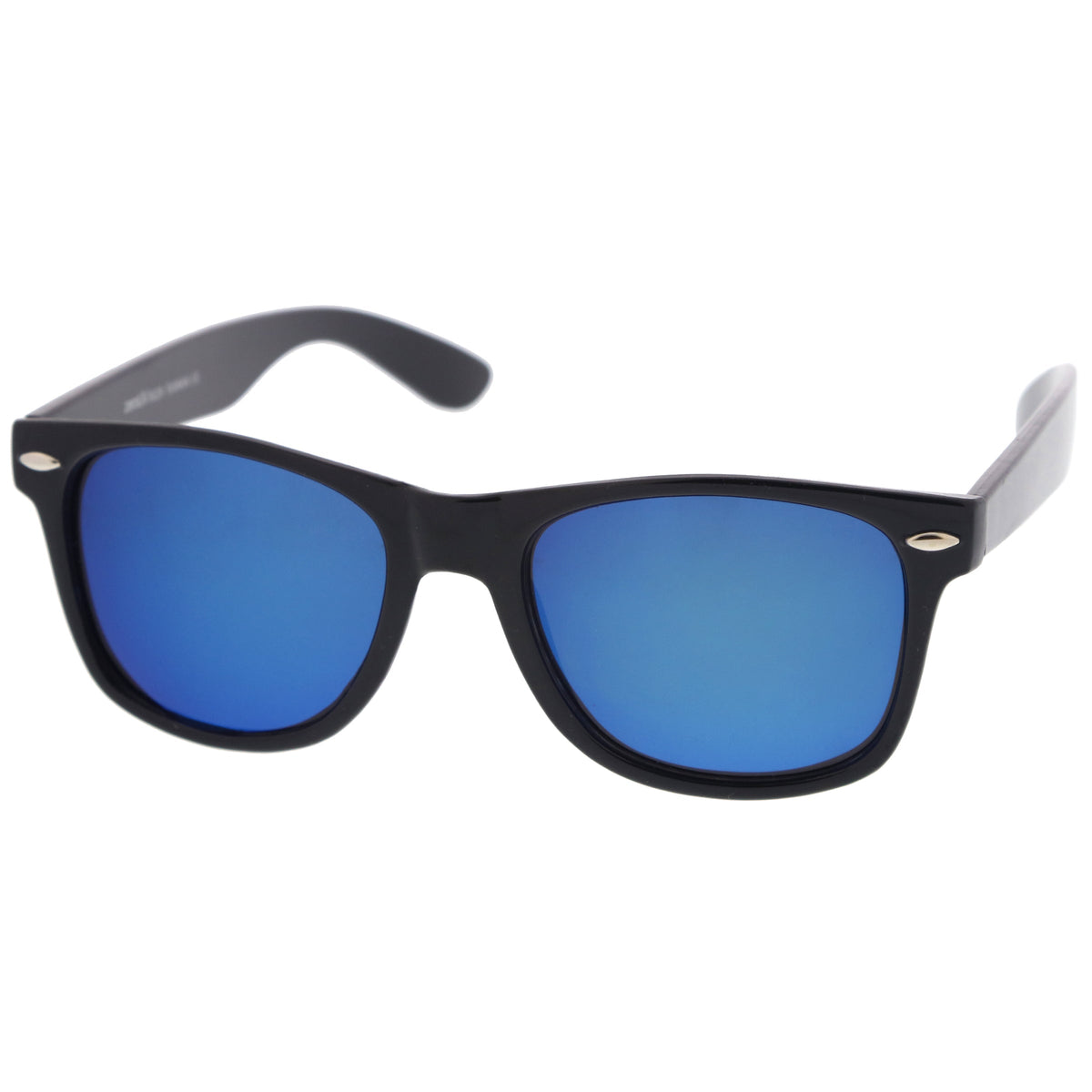 Retro Lifestyle Polarized Mirrored Lens Square Horn Rimmed Sunglasses C101