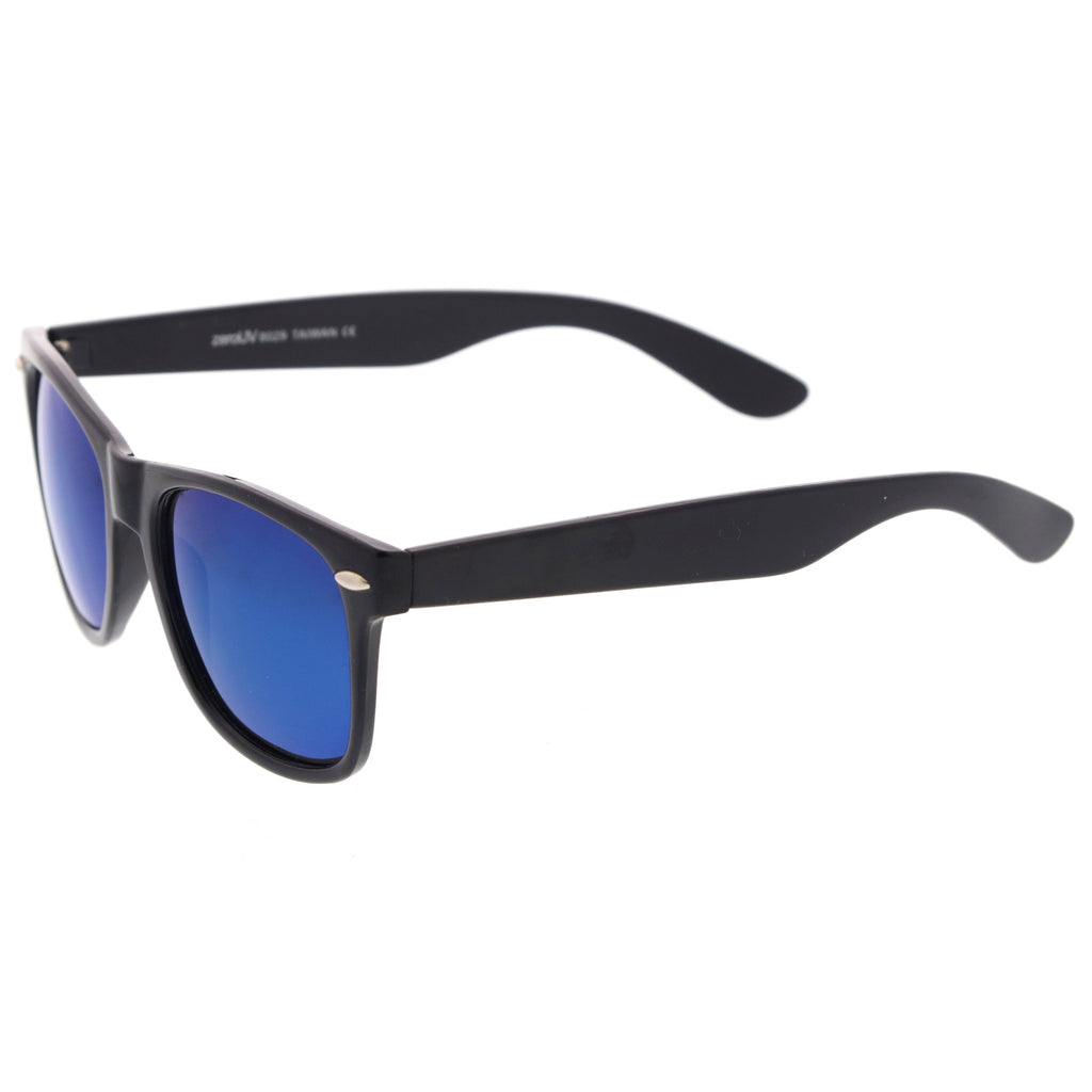 Retro Lifestyle Polarized Mirrored Lens Square Horn Rimmed Sunglasses C101