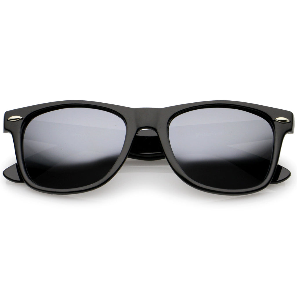 Retro Lifestyle Polarized Mirrored Lens Square Horn Rimmed Sunglasses C101