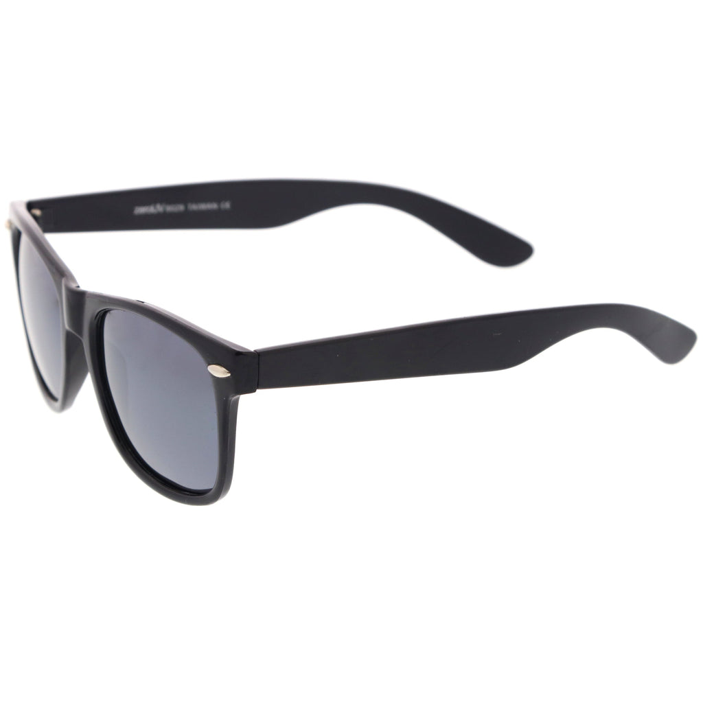 Retro Lifestyle Polarized Mirrored Lens Square Horn Rimmed Sunglasses C101