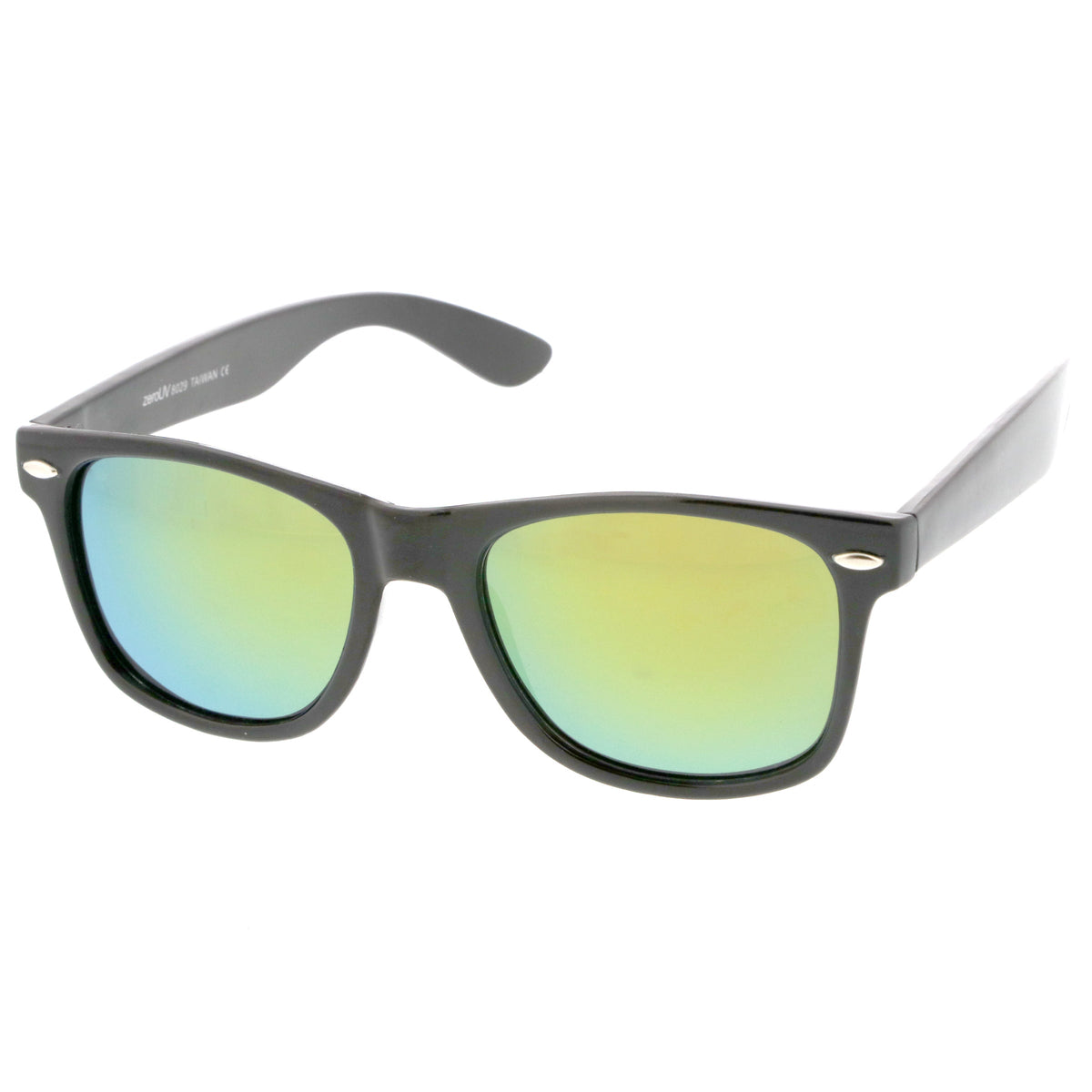 Retro Lifestyle Polarized Mirrored Lens Square Horn Rimmed Sunglasses C101