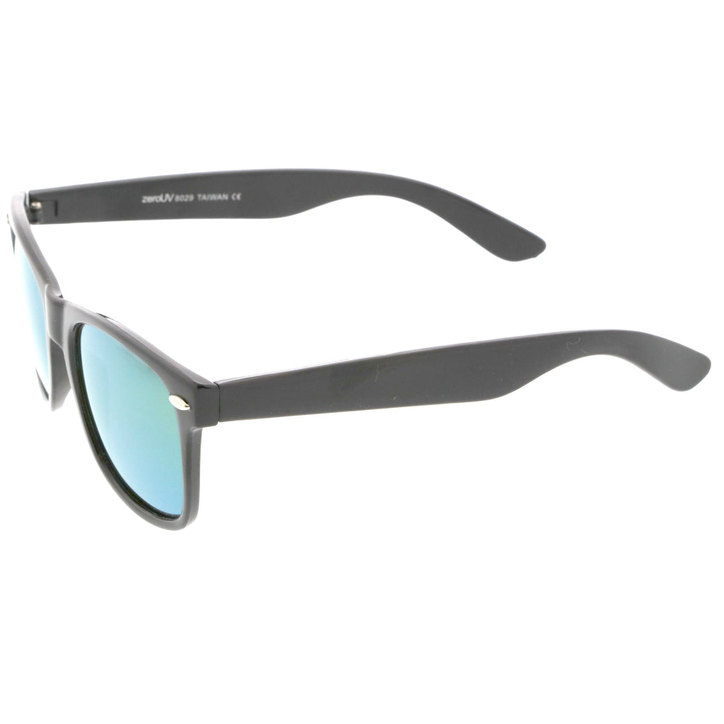 Retro Lifestyle Polarized Mirrored Lens Square Horn Rimmed Sunglasses C101
