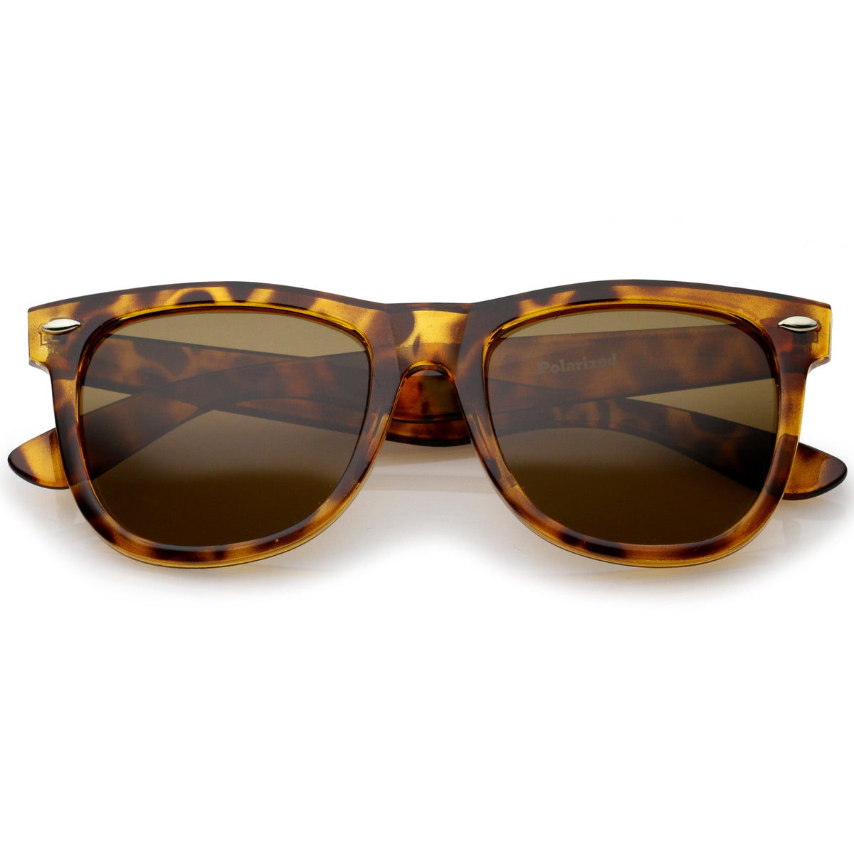 Classic Large Polarized Lens Horned Rim Sunglasses 6105