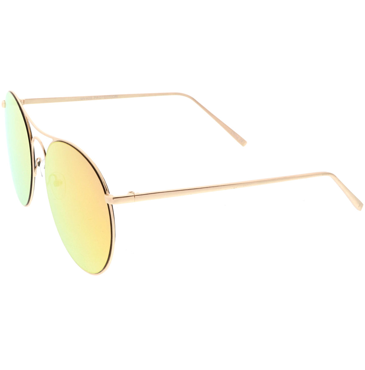 Retro Modern Oversize Round Mirrored Flat Lens Aviator Sunglasses C208