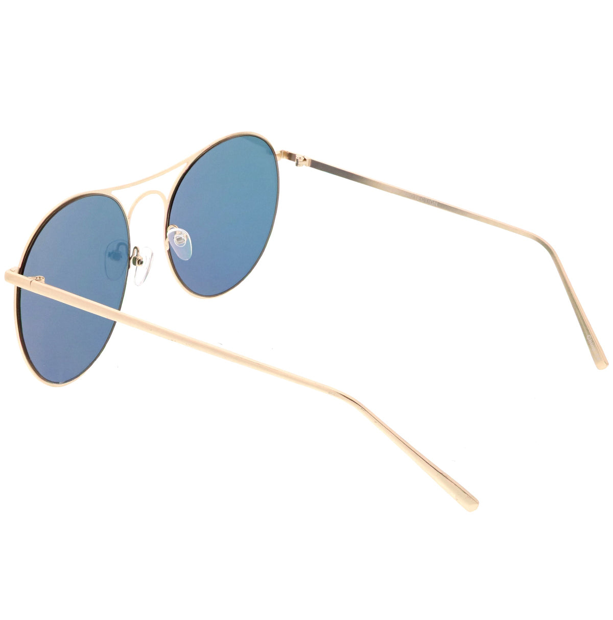Retro Modern Oversize Round Mirrored Flat Lens Aviator Sunglasses C208