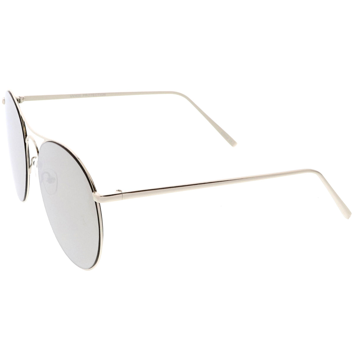 Retro Modern Oversize Round Mirrored Flat Lens Aviator Sunglasses C208