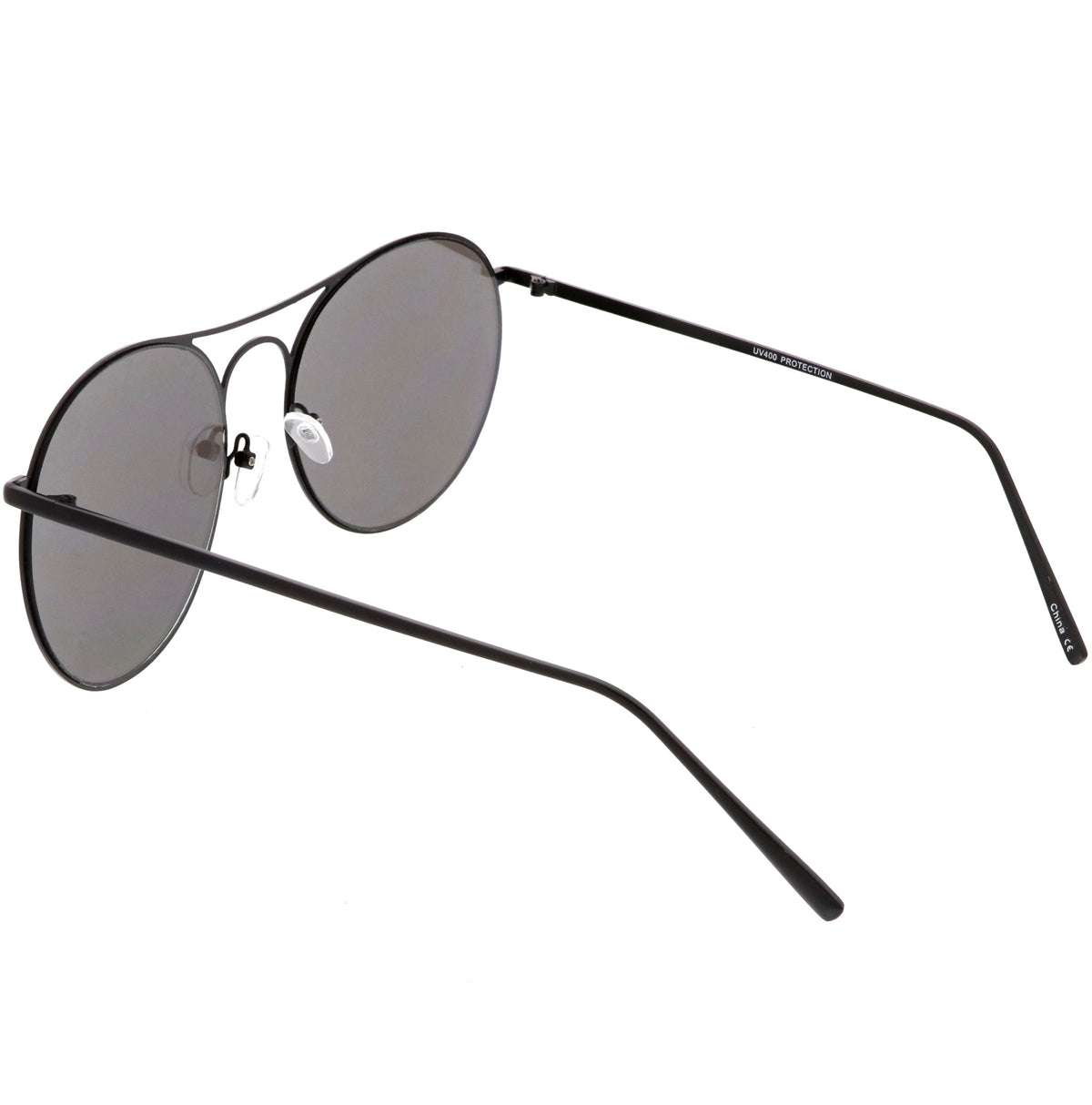 Retro Modern Oversize Round Mirrored Flat Lens Aviator Sunglasses C208