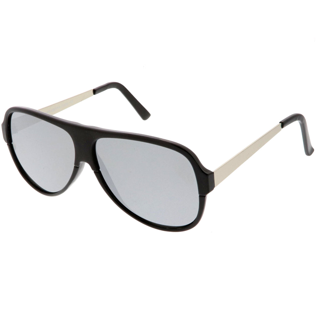 Retro Color Mirrored Flat Lens Flat Top Aviator Sunglasses C238