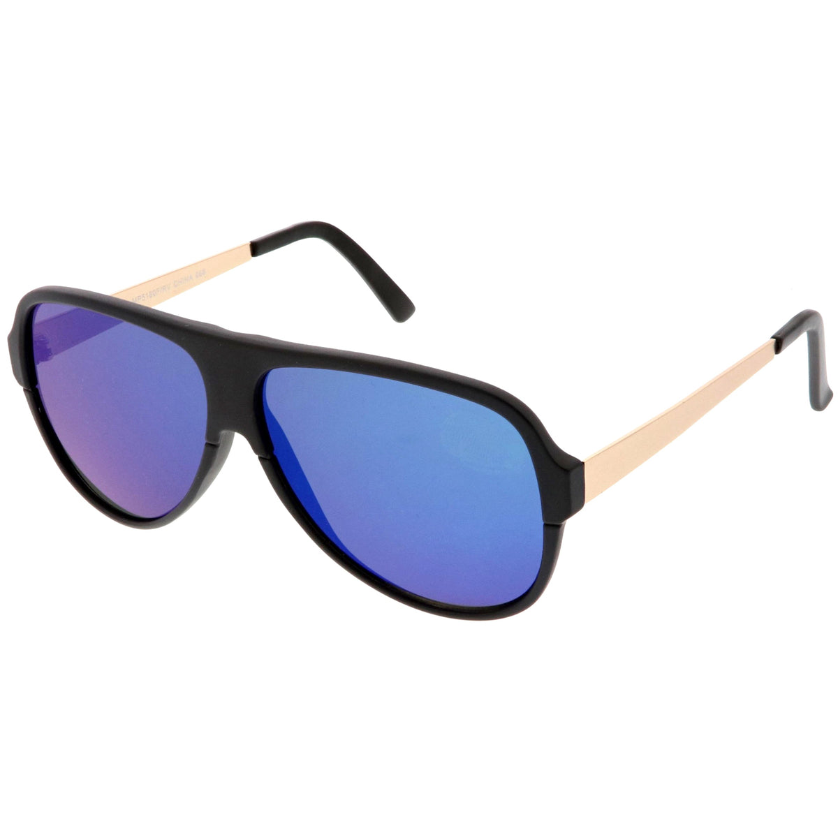 Retro Color Mirrored Flat Lens Flat Top Aviator Sunglasses C238