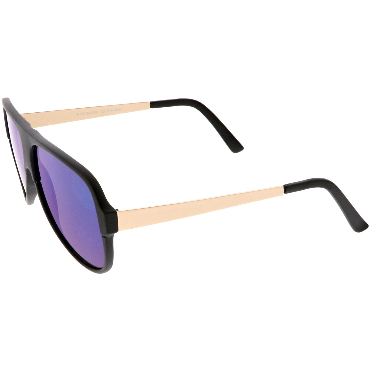 Retro Color Mirrored Flat Lens Flat Top Aviator Sunglasses C238