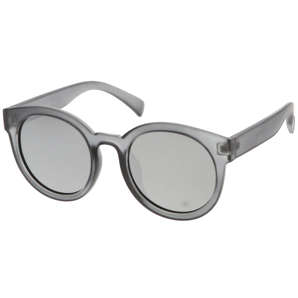 Retro Round Translucent Mirrored Lens Sunglasses C255