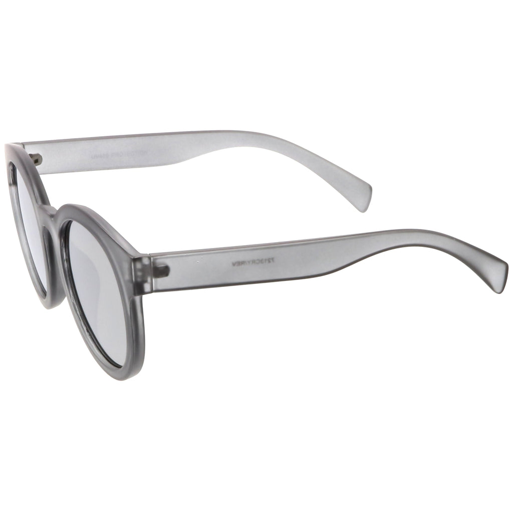 Retro Round Translucent Mirrored Lens Sunglasses C255