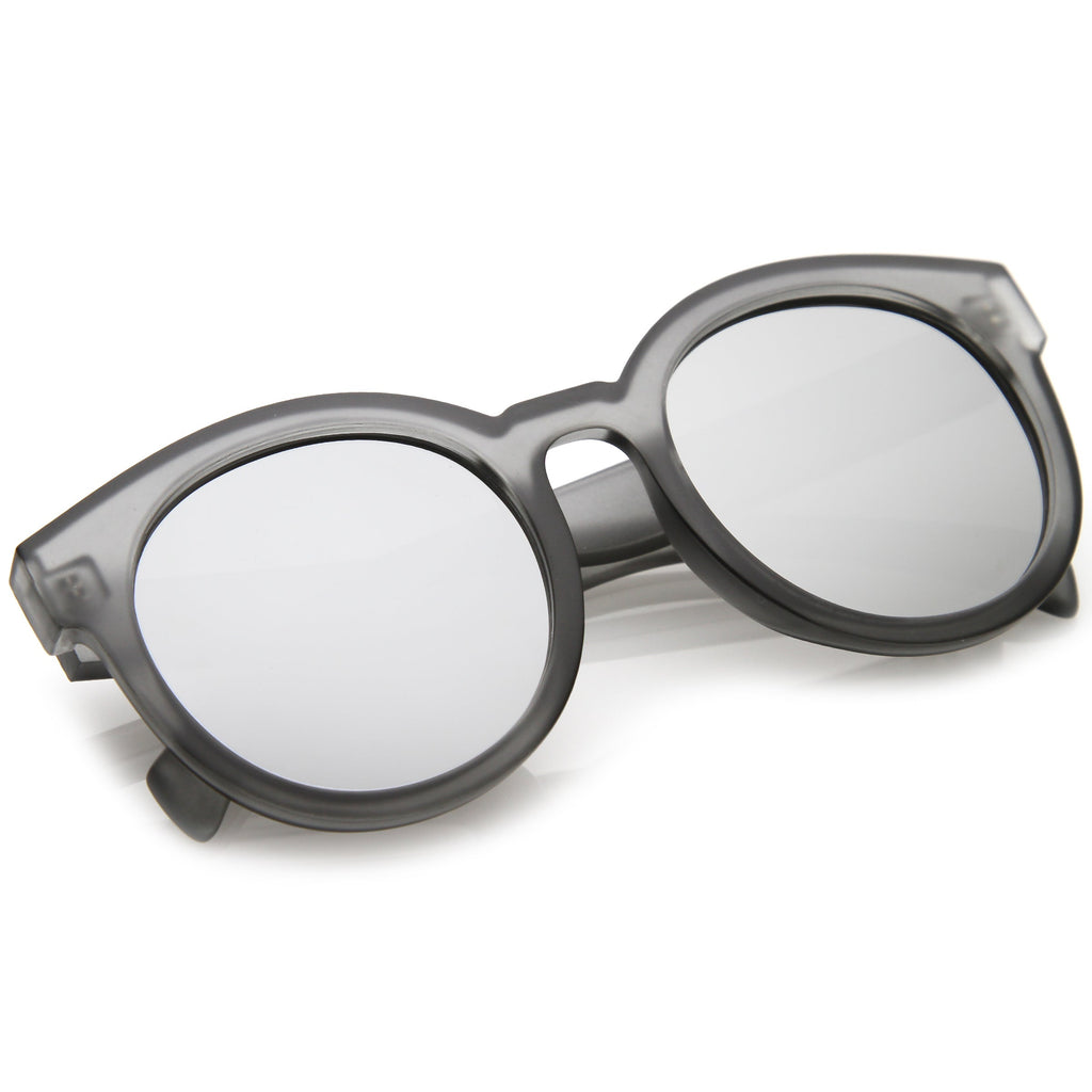 Retro Round Translucent Mirrored Lens Sunglasses C255