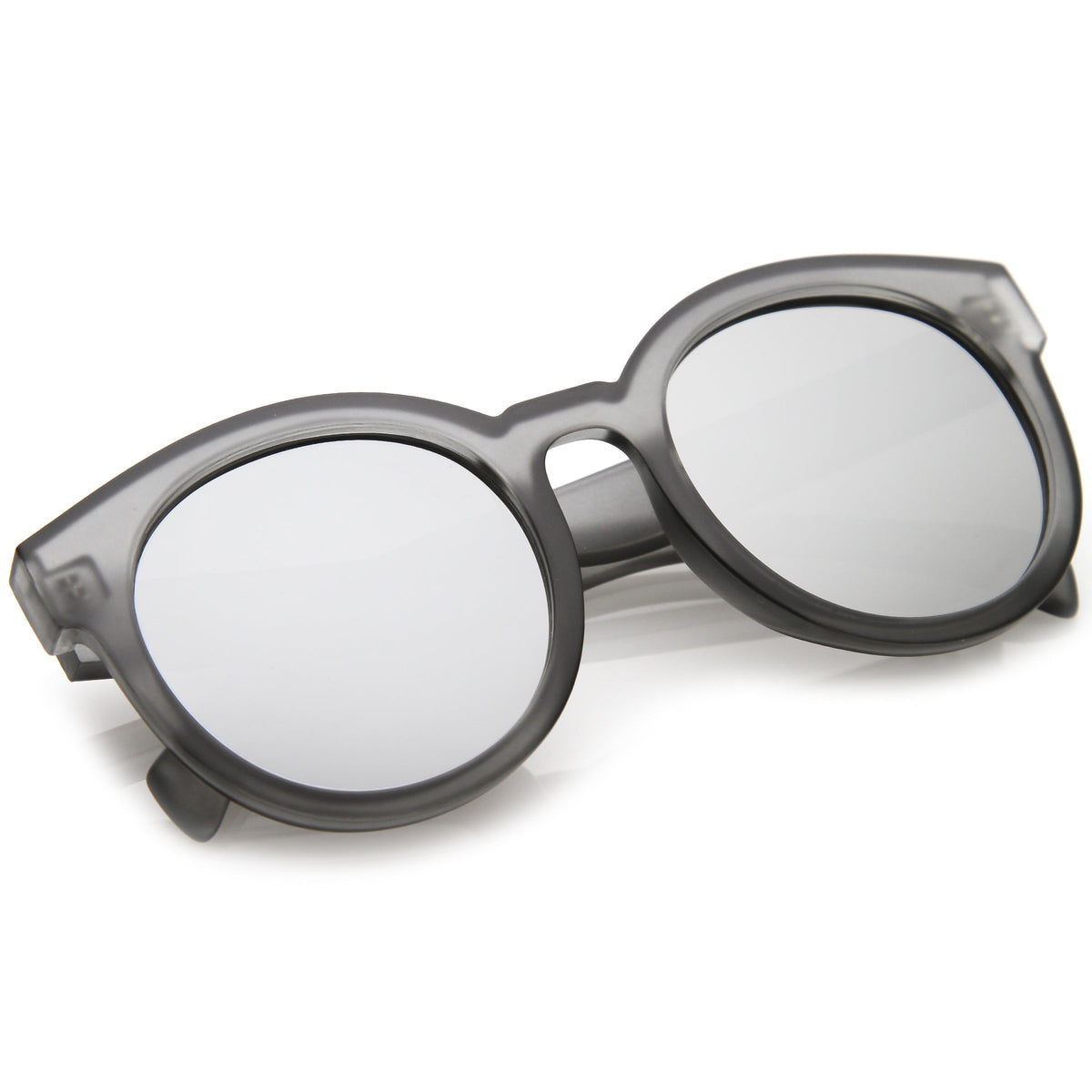Retro Round Translucent Mirrored Lens Sunglasses C255