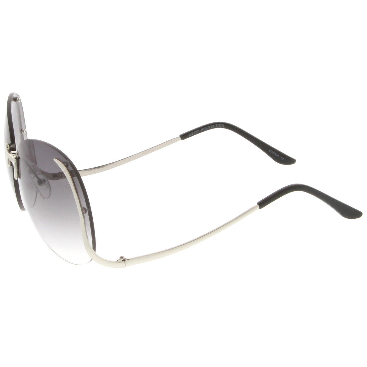 Oversize Women's Rimless Low Temple Gradient Lens Sunglasses C259