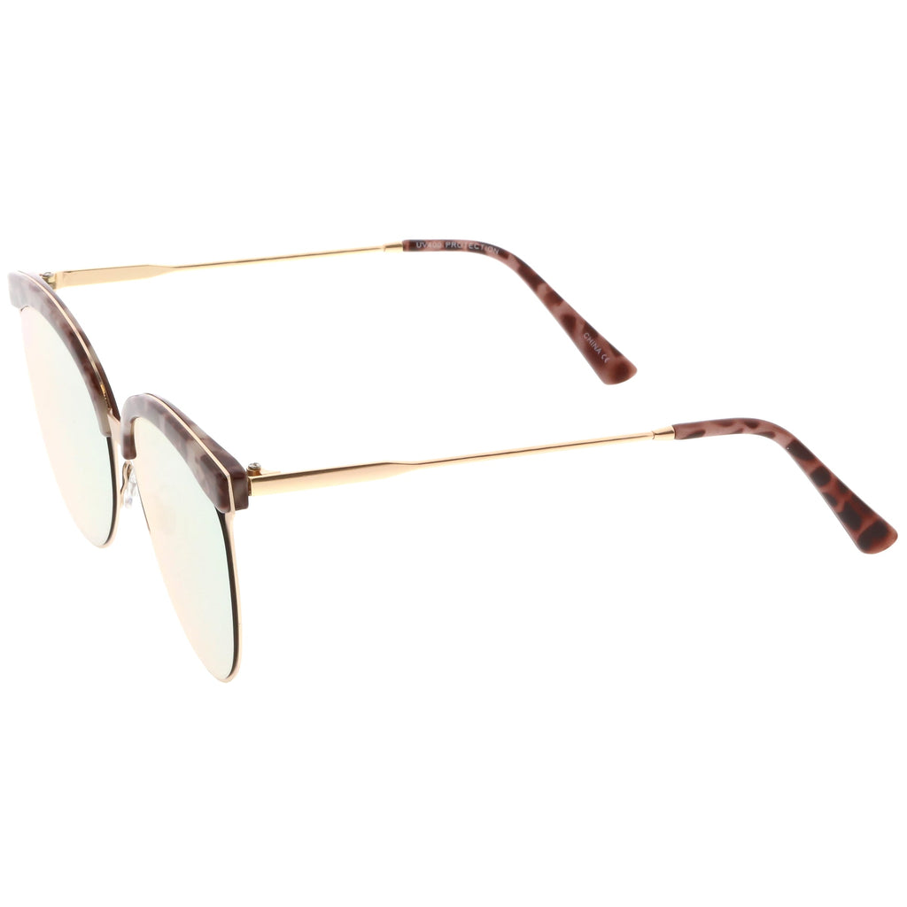Retro Modern Mirrored Flat Lens Cat Eye Sunglasses C268