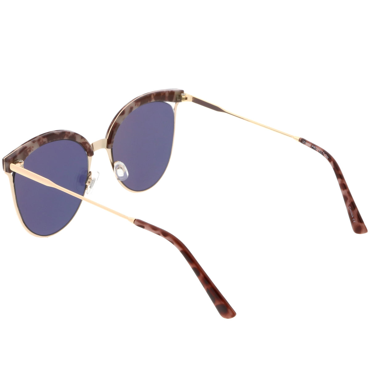 Retro Modern Mirrored Flat Lens Cat Eye Sunglasses C268