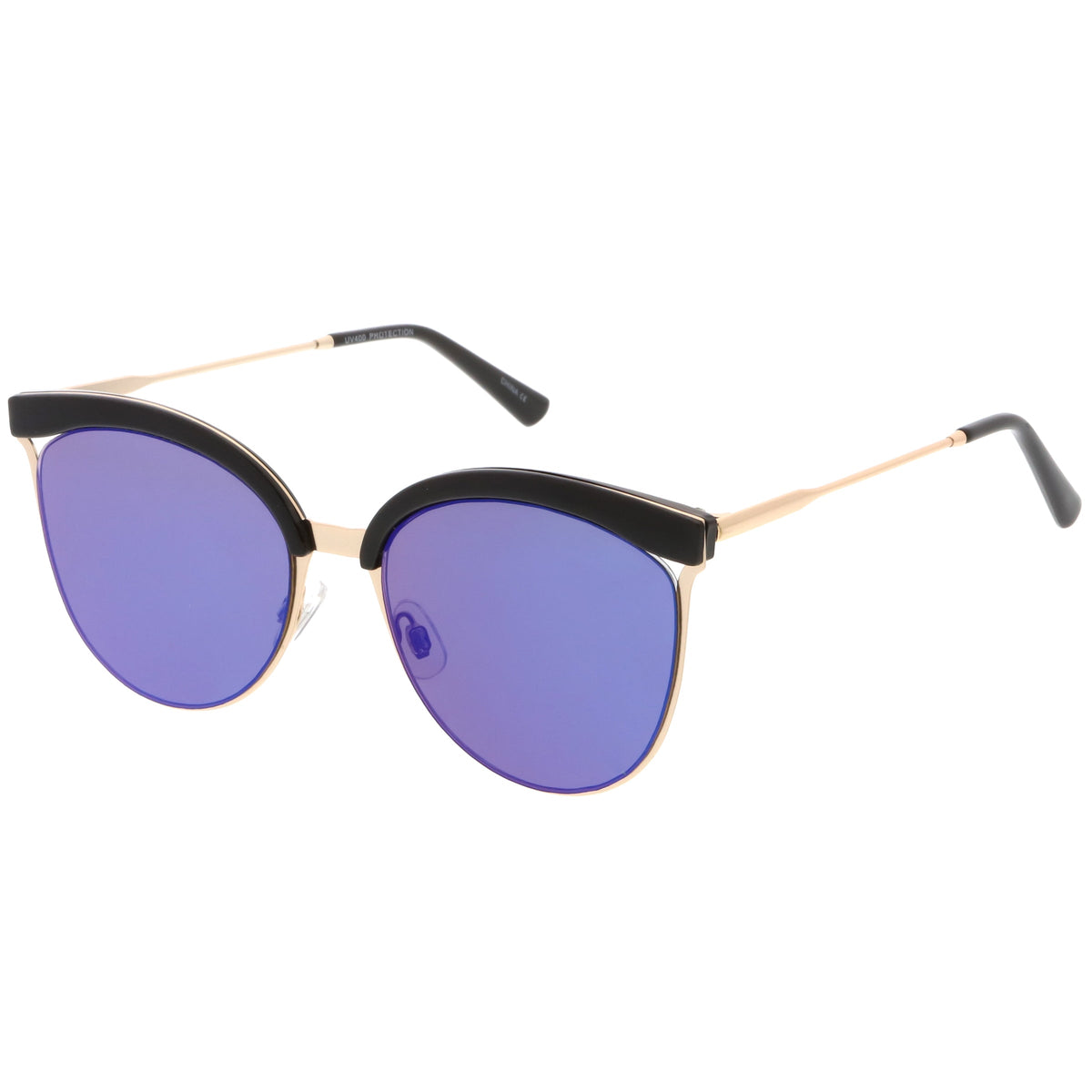 Retro Modern Mirrored Flat Lens Cat Eye Sunglasses C268