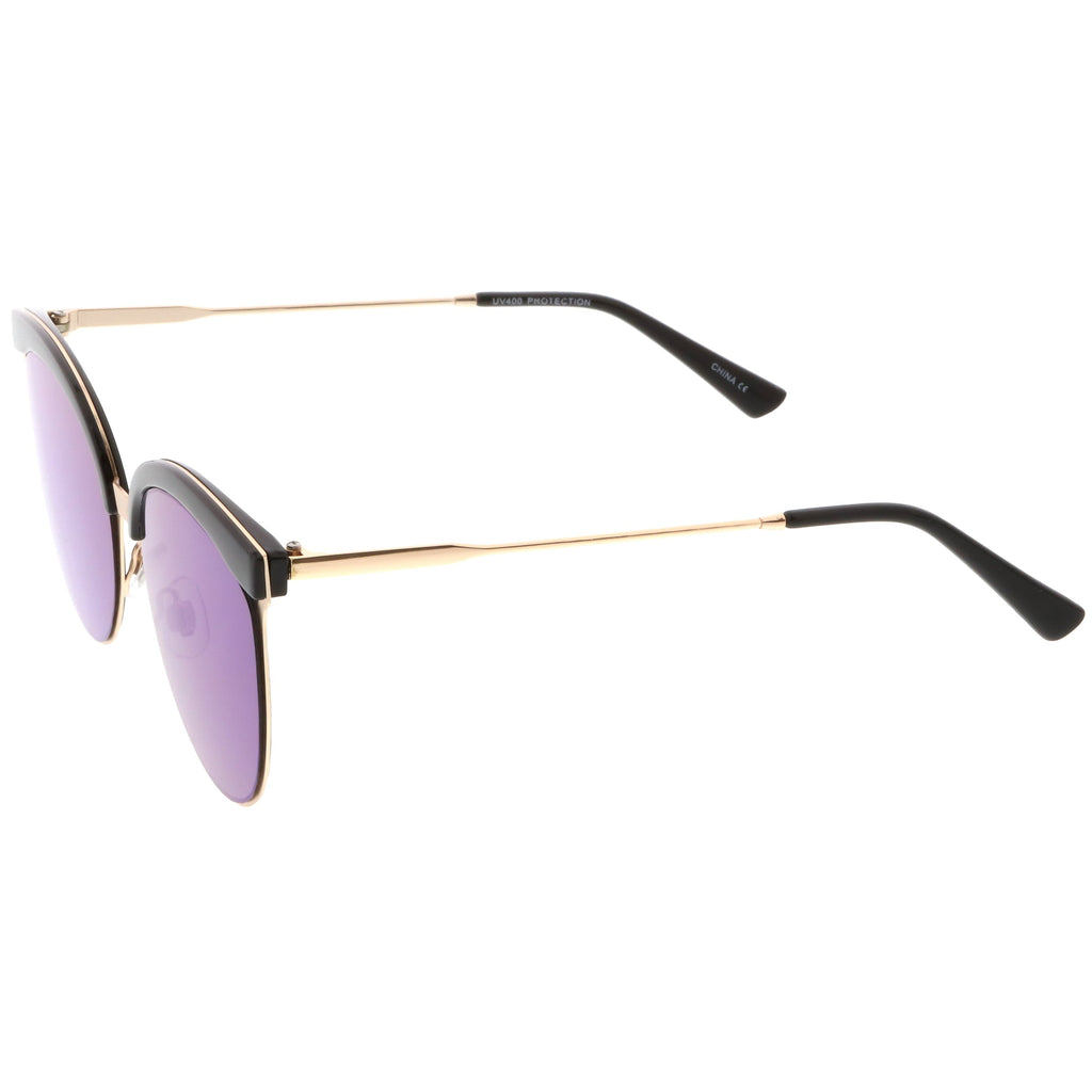 Retro Modern Mirrored Flat Lens Cat Eye Sunglasses C268