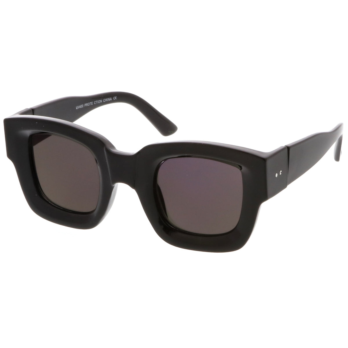 Women's Bold Horned Rim Mirrored Flat Lens Sunglasses C274
