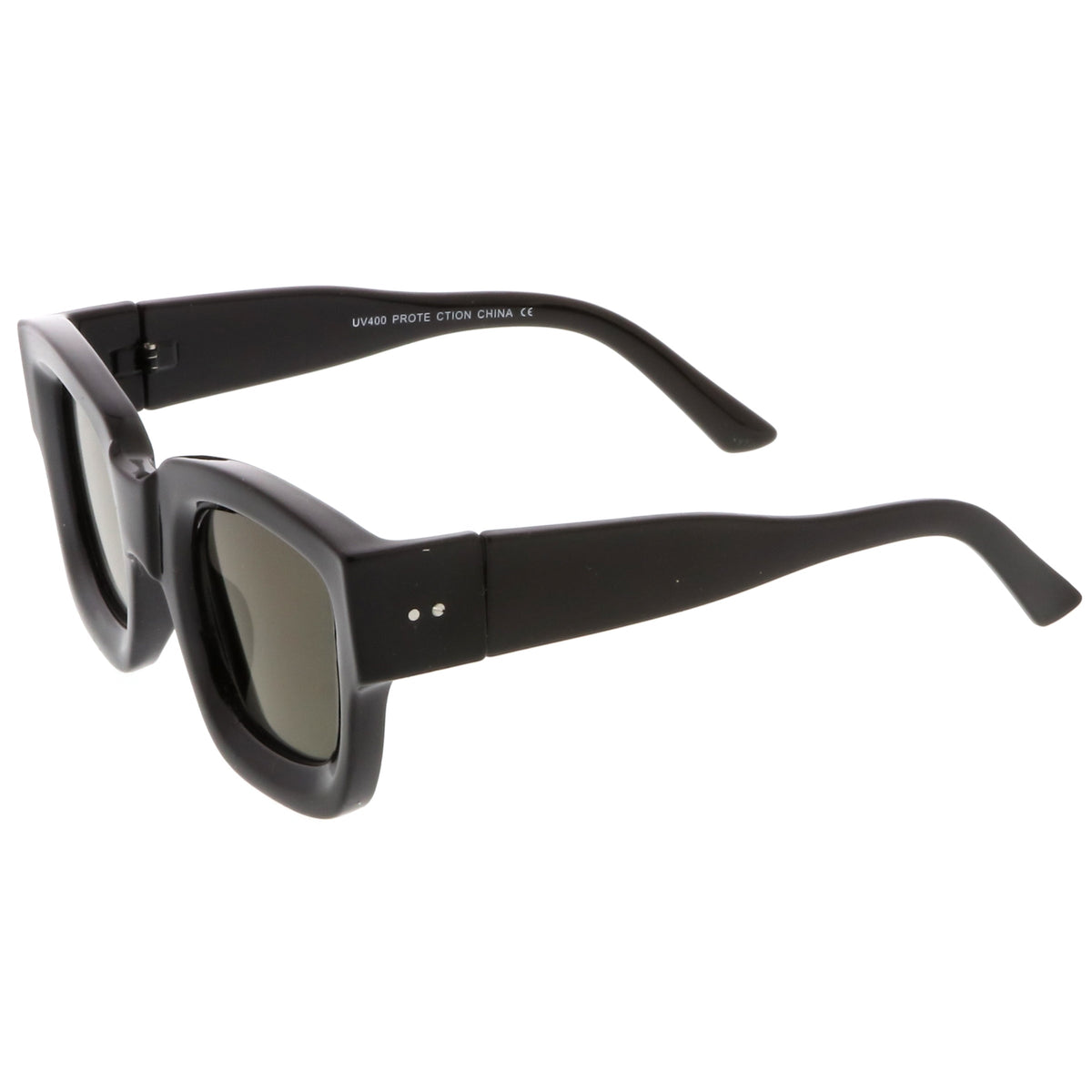 Women's Bold Horned Rim Mirrored Flat Lens Sunglasses C274