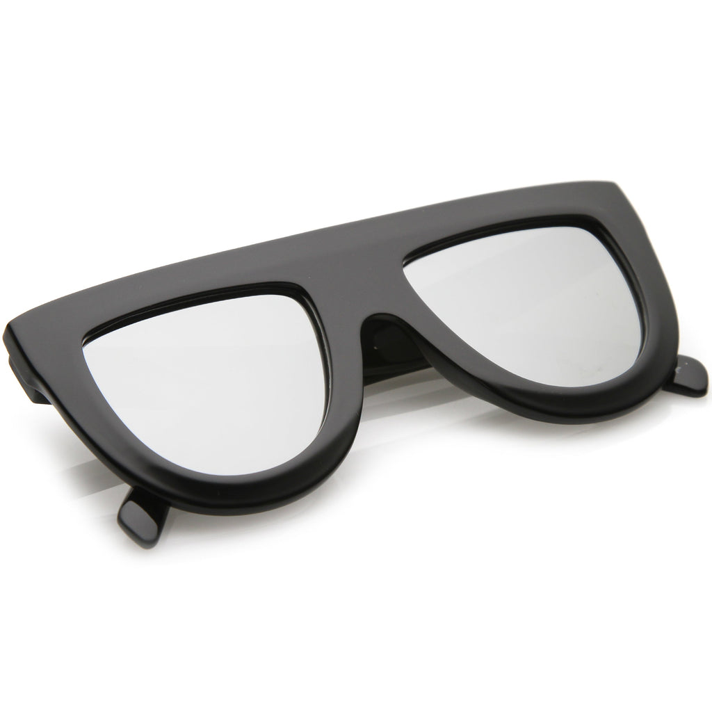 Oversize Retro Modern Flat Top Mirrored Lens Sunglasses C275