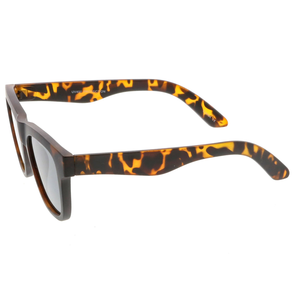 Classic Thick Arms Flat Lens Square Horn Rimmed Sunglasses C286
