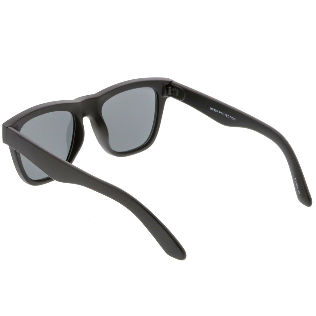 Classic Thick Arms Flat Lens Square Horn Rimmed Sunglasses C286