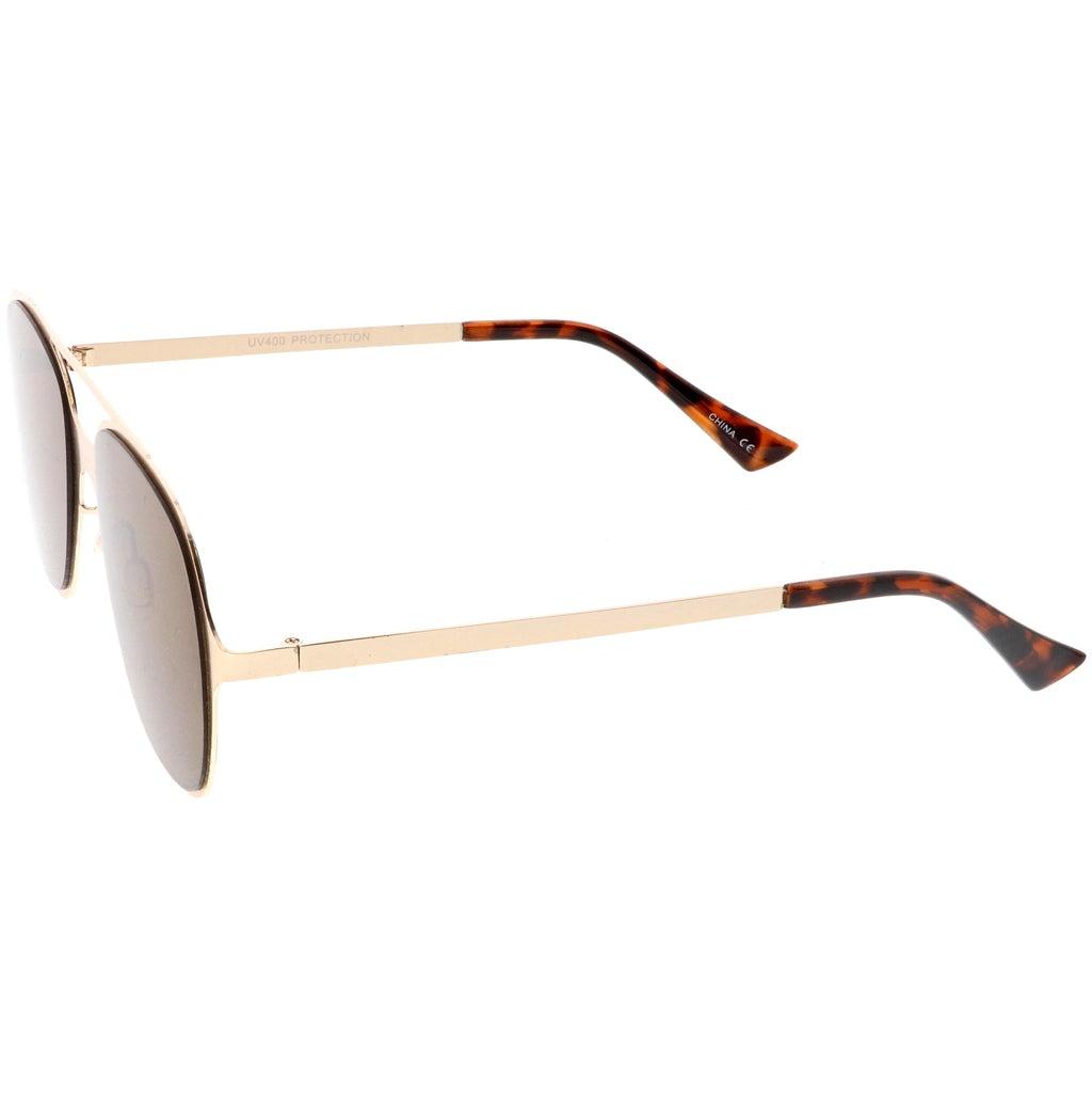 Retro Modern Minimalist Flat Lens Aviator Sunglasses C311