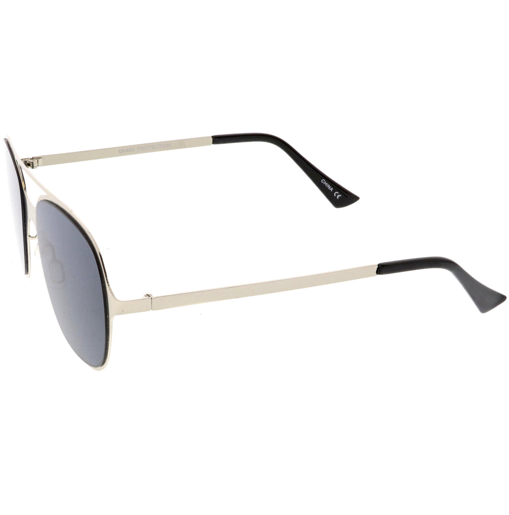 Retro Modern Minimalist Flat Lens Aviator Sunglasses C311