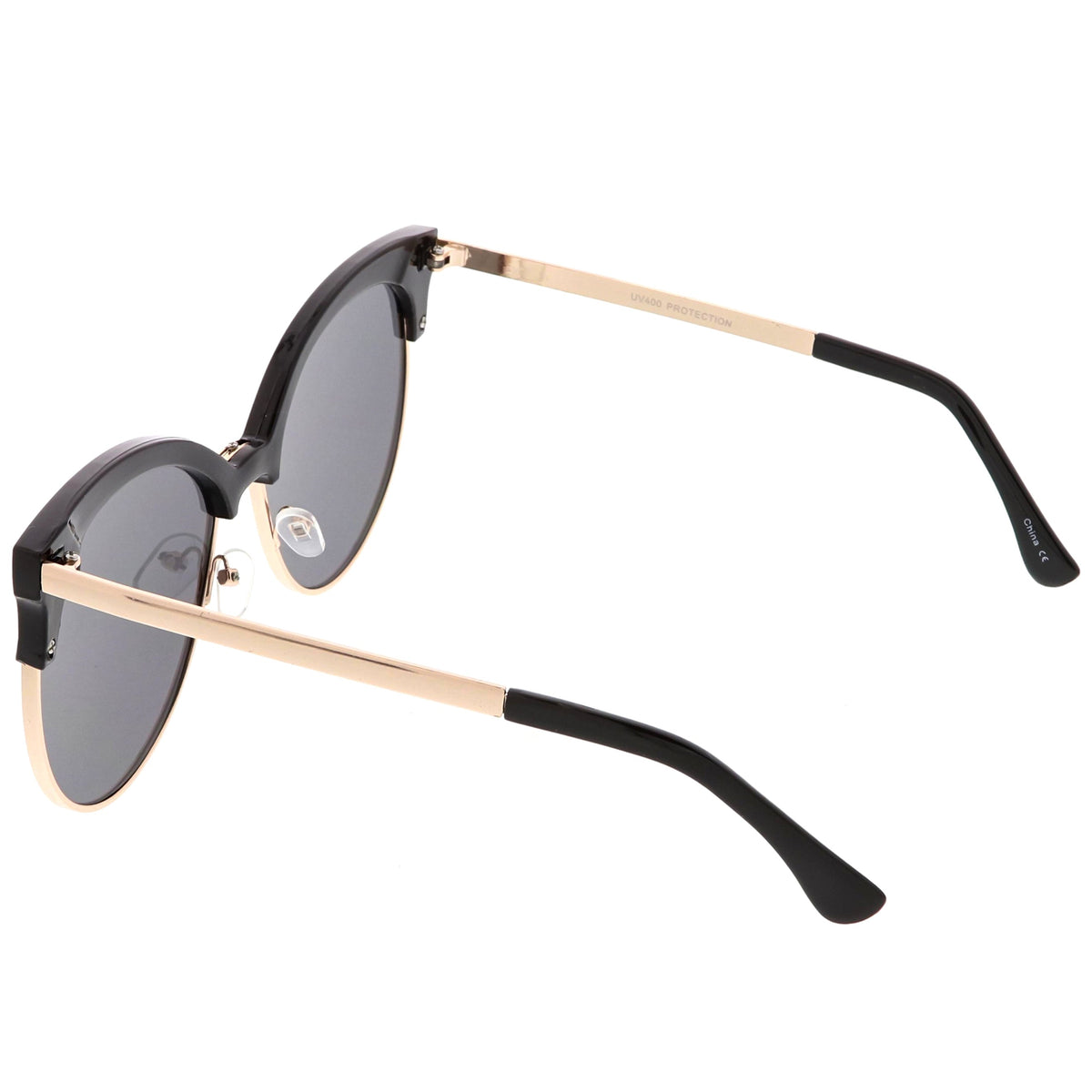 Women's Oversize Flat Lens Half Frame Cat Eye Sunglasses C327