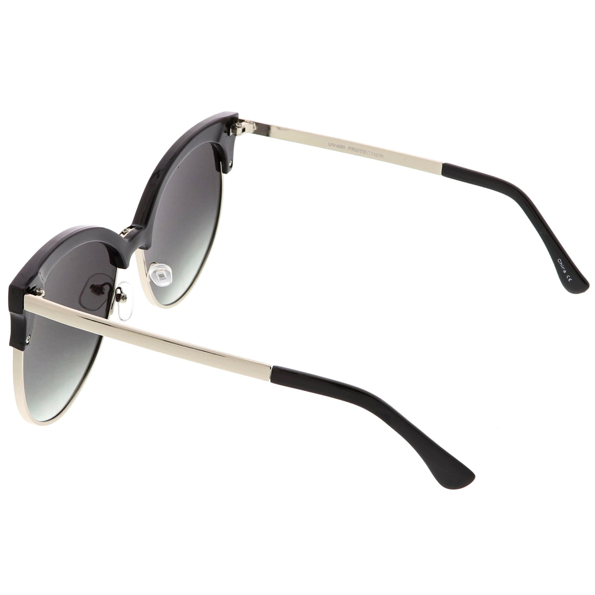Women's Oversize Flat Lens Half Frame Cat Eye Sunglasses C327