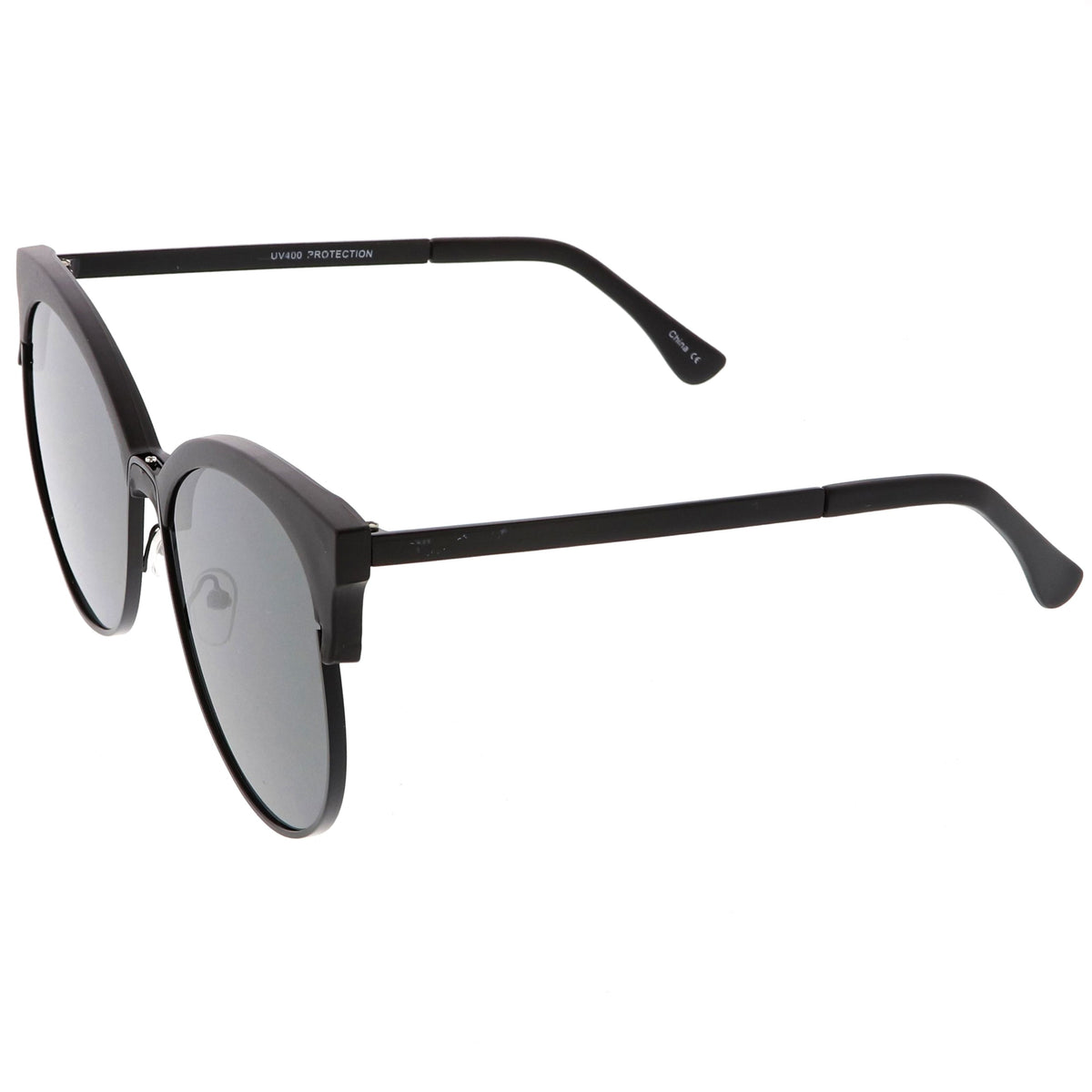 Women's Oversize Flat Lens Half Frame Cat Eye Sunglasses C327