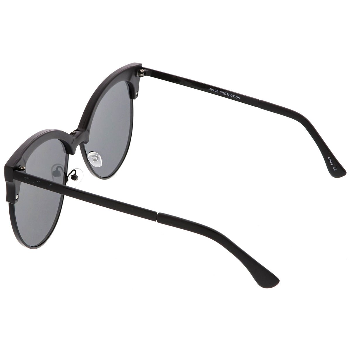 Women's Oversize Flat Lens Half Frame Cat Eye Sunglasses C327