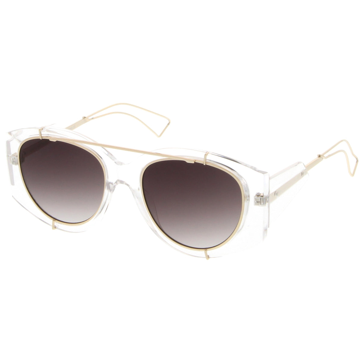 Retro Modern Translucent Round Aviator Sunglasses C328